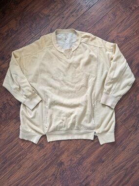 FP Movement by Free People Yellow Crewneck Sweatshirt Cotton Oversized | Medium